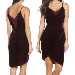 Adelyn Rae Burgandy Velvet Sheath Dress